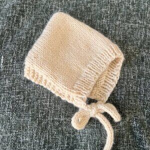 Hand-Knit Wool Pixie Baby Bonnet